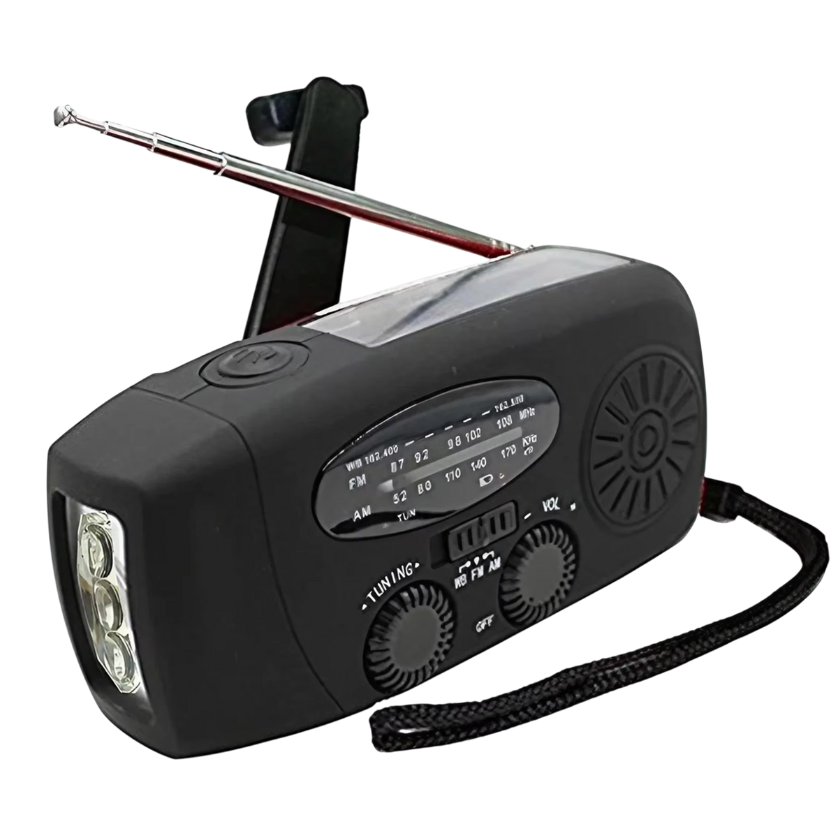 Portable Emergency Radio for Disaster Preparedness – Black