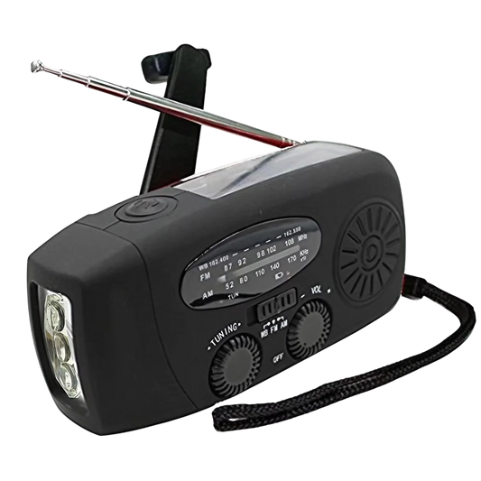 Portable Emergency Radio for Disaster Preparedness – Black