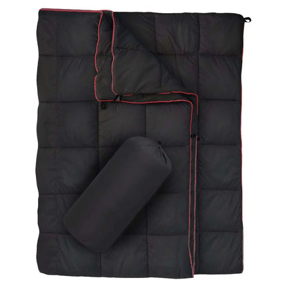Thermal Blanket and Sleep Pad for Camping in Cold Weather – Black With Storage Bag