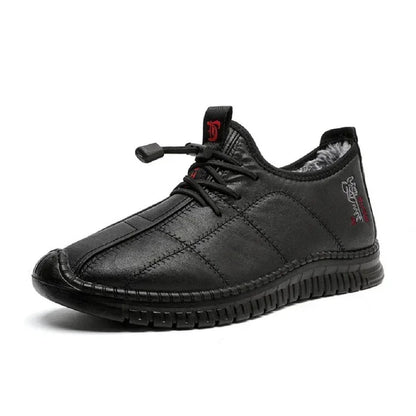 Waterproof Non-Slip Platform Boots for Men - Warm Winter Work Footwear – Black Lace Style