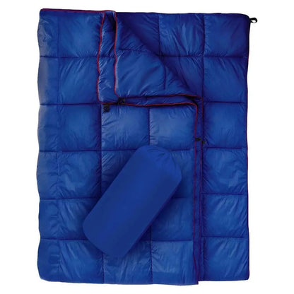 Thermal Blanket and Sleep Pad for Camping in Cold Weather – Blue With Storage Bag