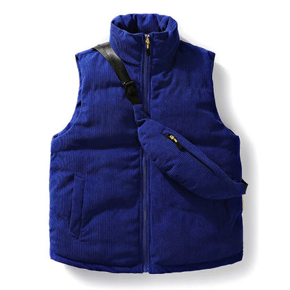 Men's Casual Sleeveless Vest Jacket - Versatile Warm Waistcoat – Blue