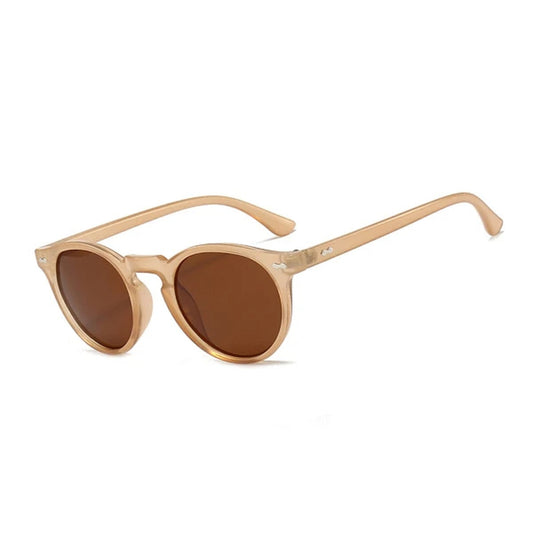 Round Sunglasses with Polarized Lenses for Men and Women - Vintage Style – Brown