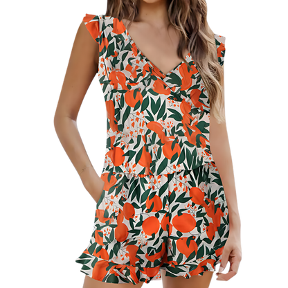 One-Piece Swimsuit with Built-in Bra – Flowers