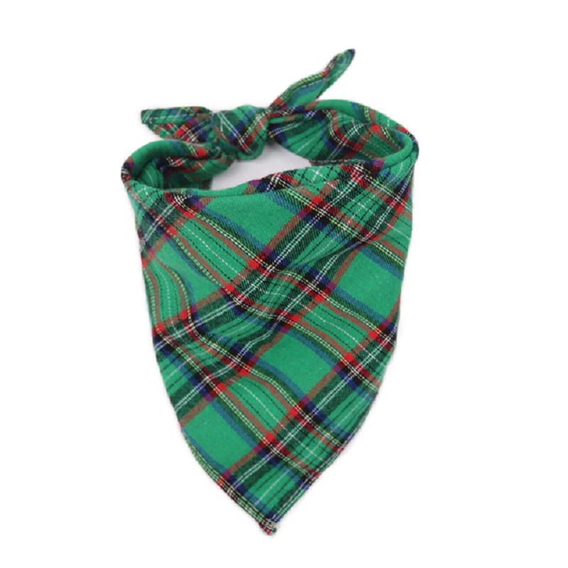 Plaid Dog Bandana in Red and Black for Pets – Green