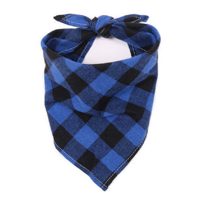 Plaid Dog Bandana in Red and Black for Pets – Blue & black