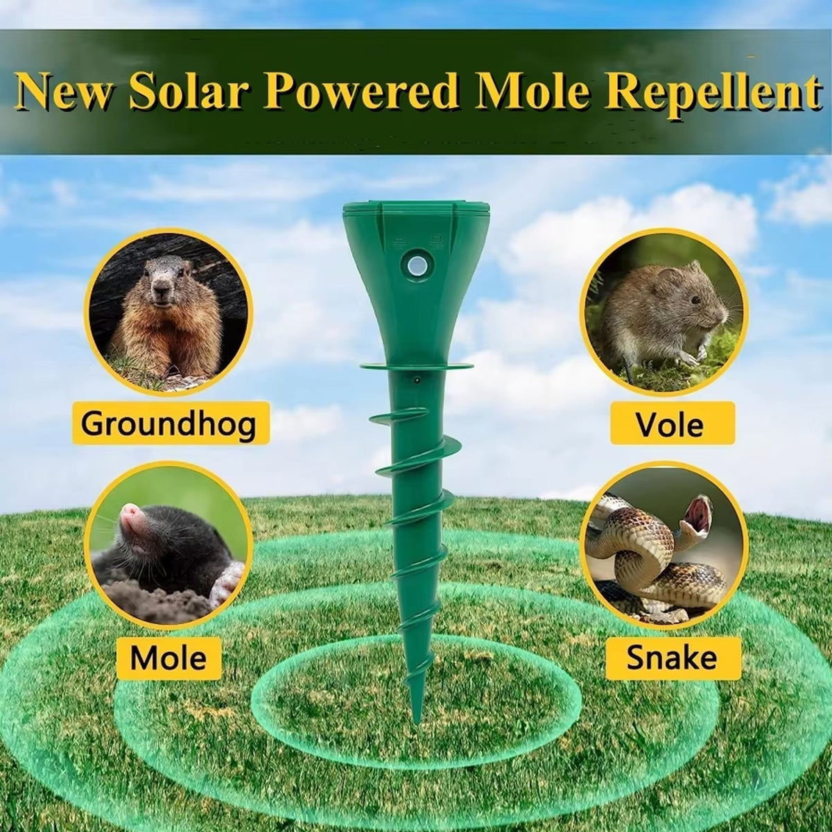 Solar Garden Pest Repeller Powered by Sunlight