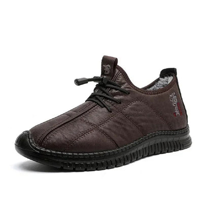 Waterproof Non-Slip Platform Boots for Men - Warm Winter Work Footwear – Coffee Lace Style