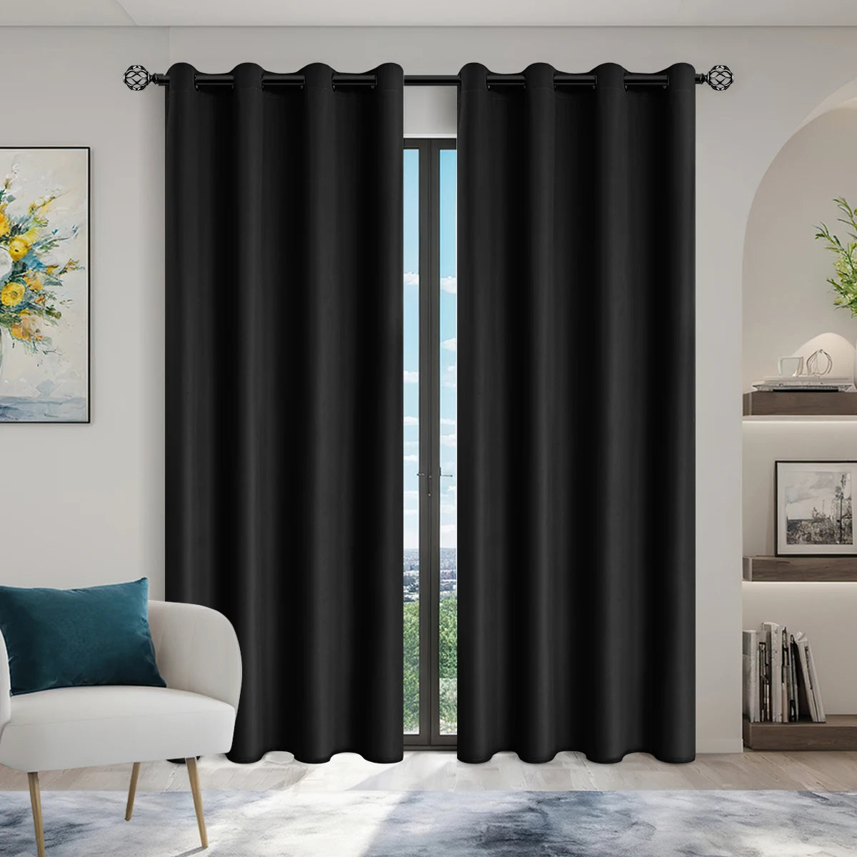 Dark Color Curtain – Black