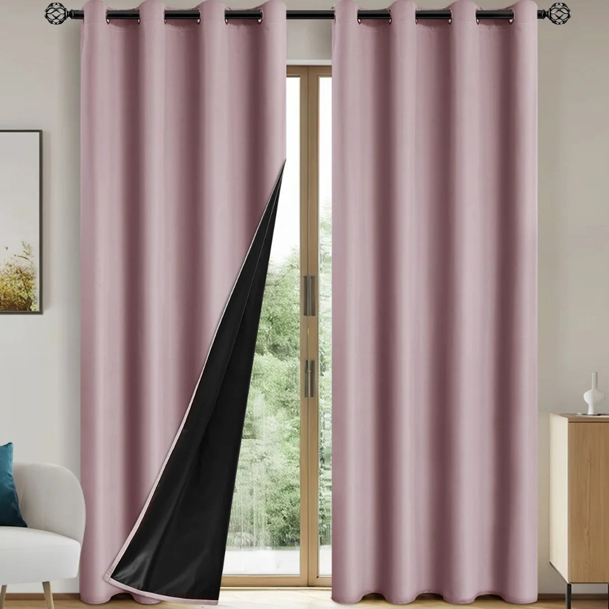 Dark Color Curtain – Pink