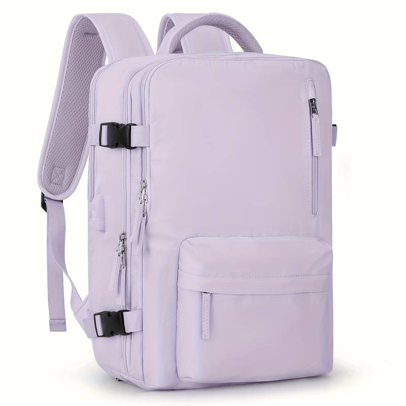Backpack with Shoe Storage and Various Pockets – Water-Resistant and Comfortable – Purple