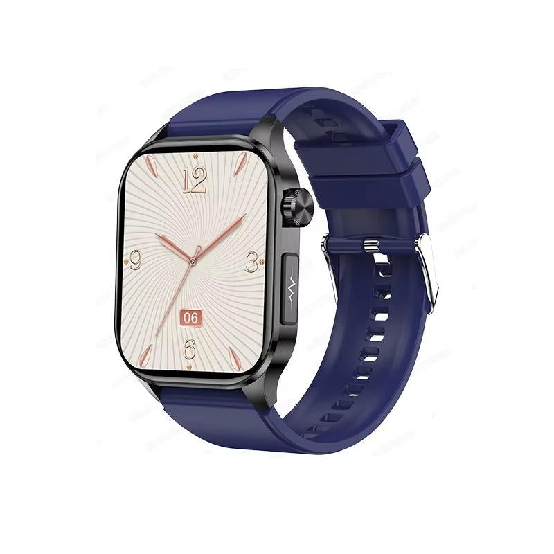 Senior Smartwatch with Large AMOLED Screen, Heart Rate, Sleep Tracking, Bluetooth Calls, and SOS Feature – Blue