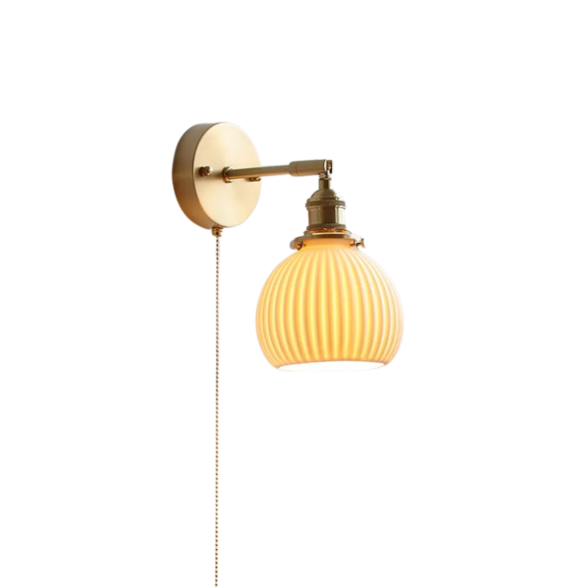 LED Wall Sconce in Ceramic for Bedroom with Pull Switch