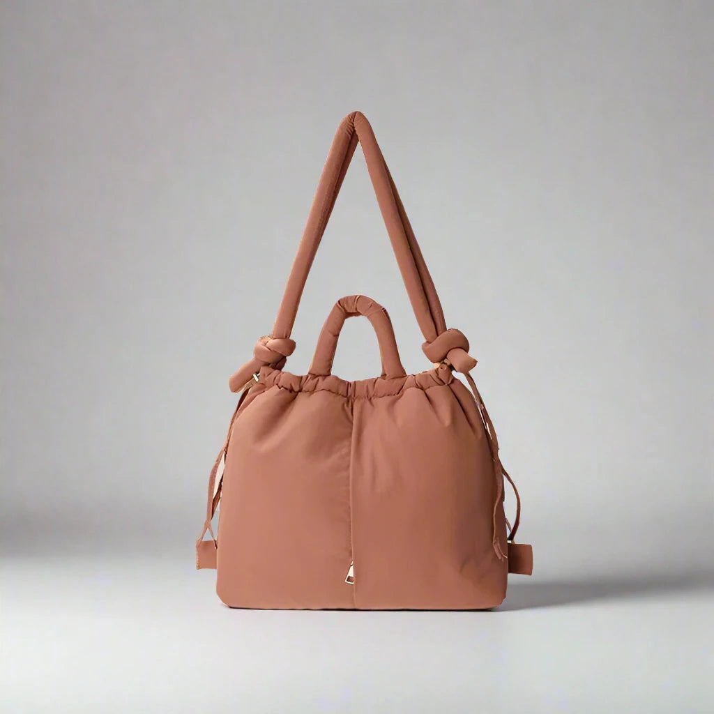 Riva Puffer Handbag – Trendy Shoulder Strap Carry Bag – Pink