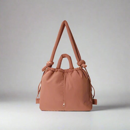 Riva Puffer Handbag – Trendy Shoulder Strap Carry Bag – Pink