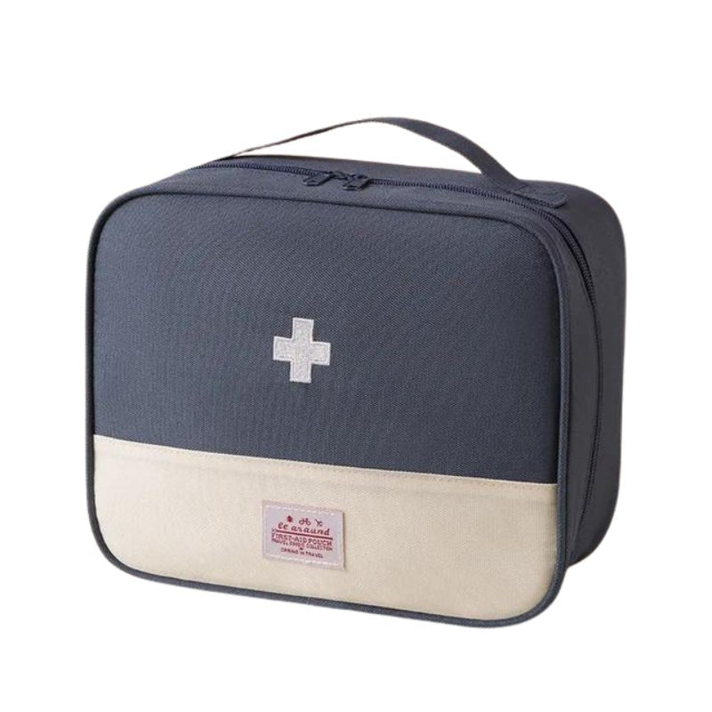Travel Medical Storage Bag with Multiple Sections - Compact Nylon, 3 Sizes – Blue