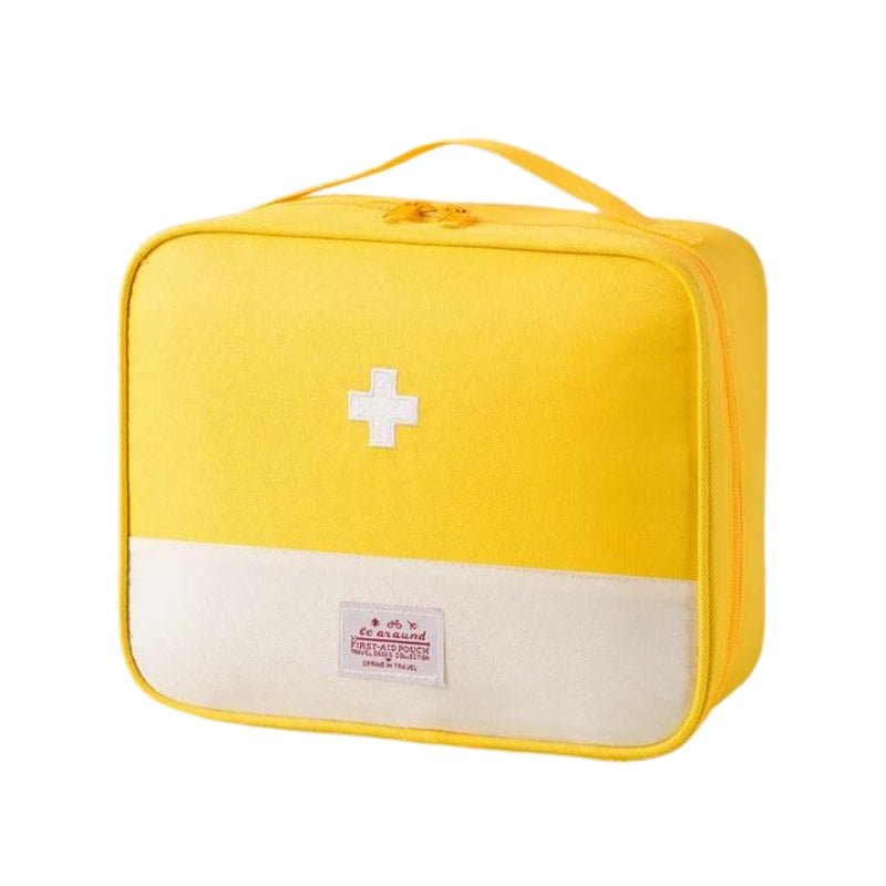 Travel Medical Storage Bag with Multiple Sections - Compact Nylon, 3 Sizes – Yellow