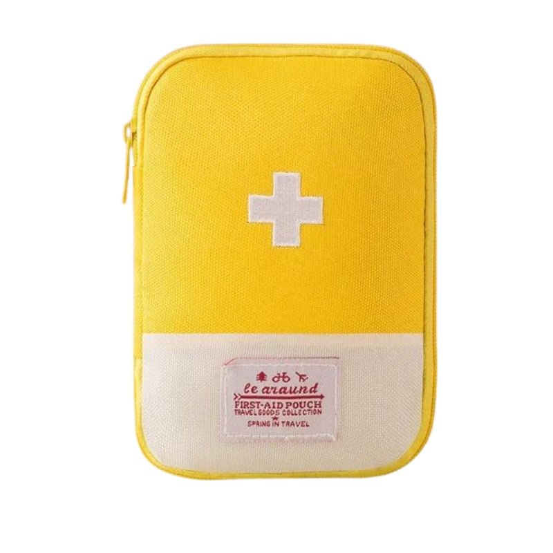 Travel Medical Storage Bag with Multiple Sections - Compact Nylon, 3 Sizes – Yellow
