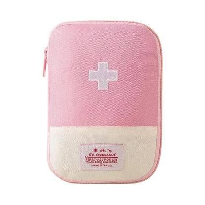Travel Medical Storage Bag with Multiple Sections - Compact Nylon, 3 Sizes – Pink