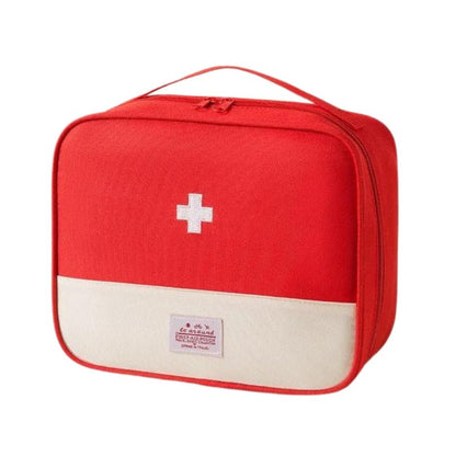 Travel Medical Storage Bag with Multiple Sections - Compact Nylon, 3 Sizes – Red