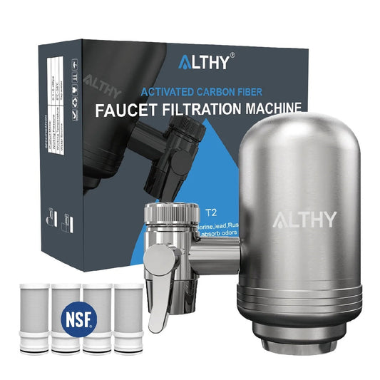 Water Filter for Faucets - Stainless Steel Tap Purifier for Lead and Chlorine
