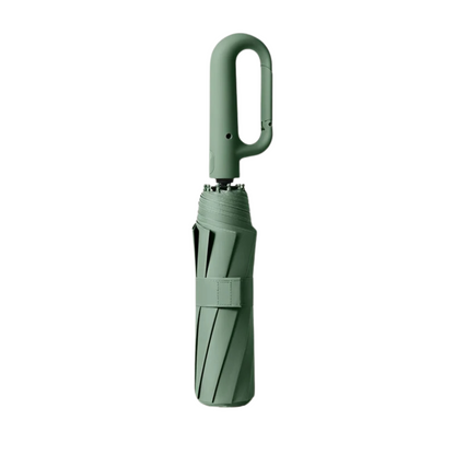 Automatic Folding Umbrella with Large Buckle Handle – Wind-Resistant & Compact – Green
