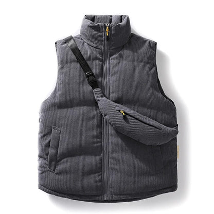 Men's Casual Sleeveless Vest Jacket - Versatile Warm Waistcoat – Gray