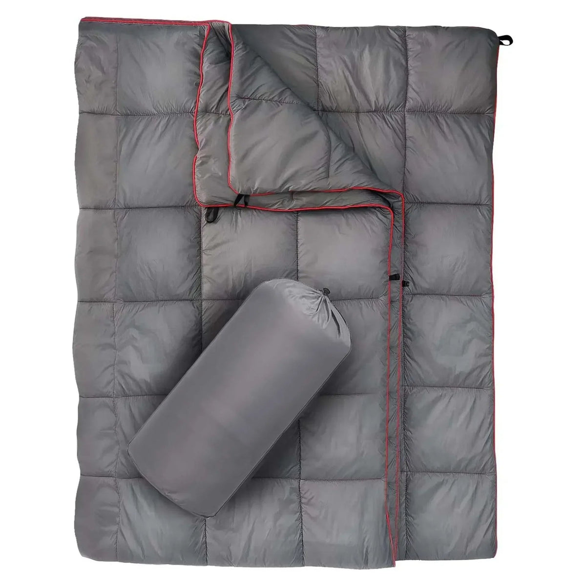 Thermal Blanket and Sleep Pad for Camping in Cold Weather – Gray With Storage Bag
