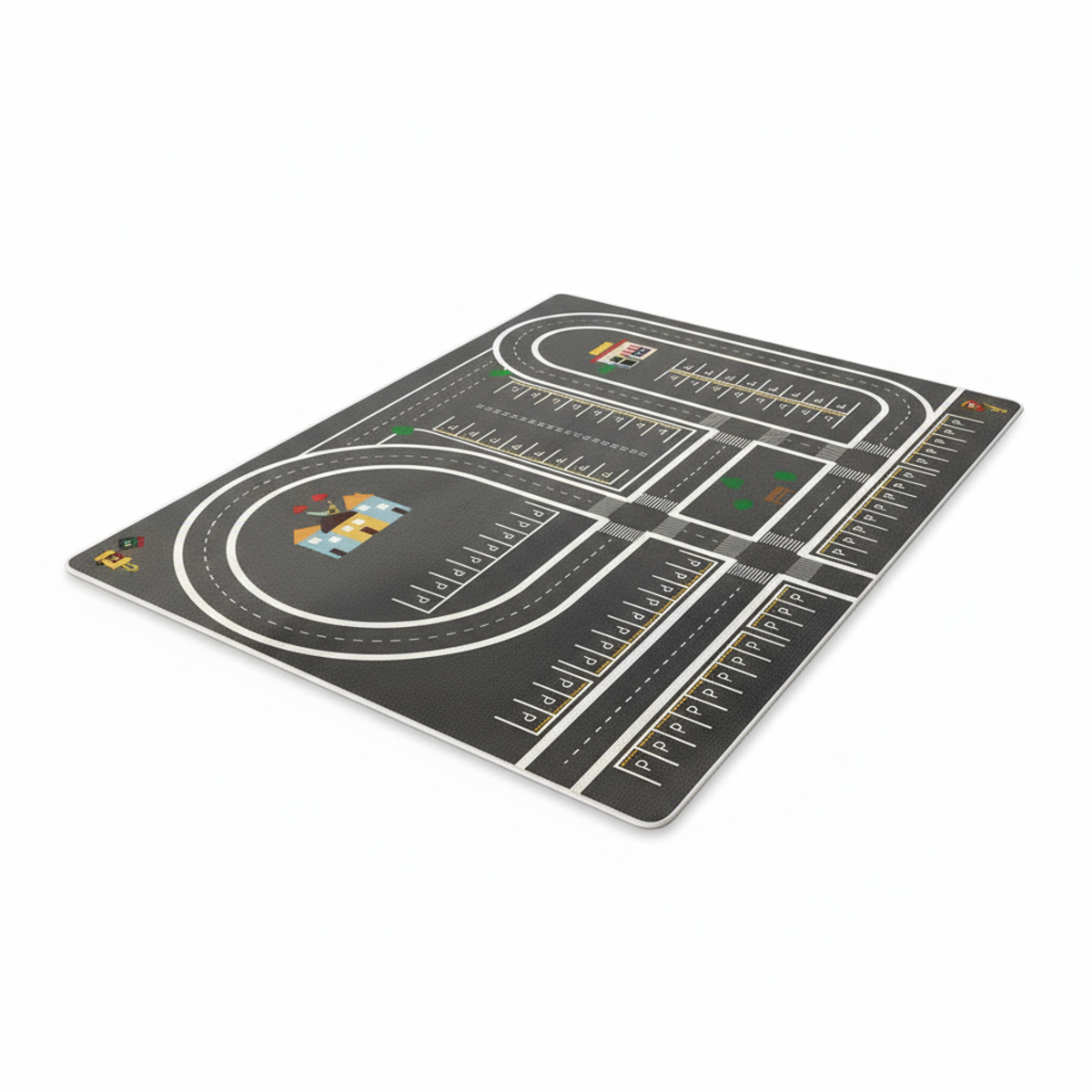 Children's Crawling Carpet - Reading Play Mat for Parking Lot Area – Green