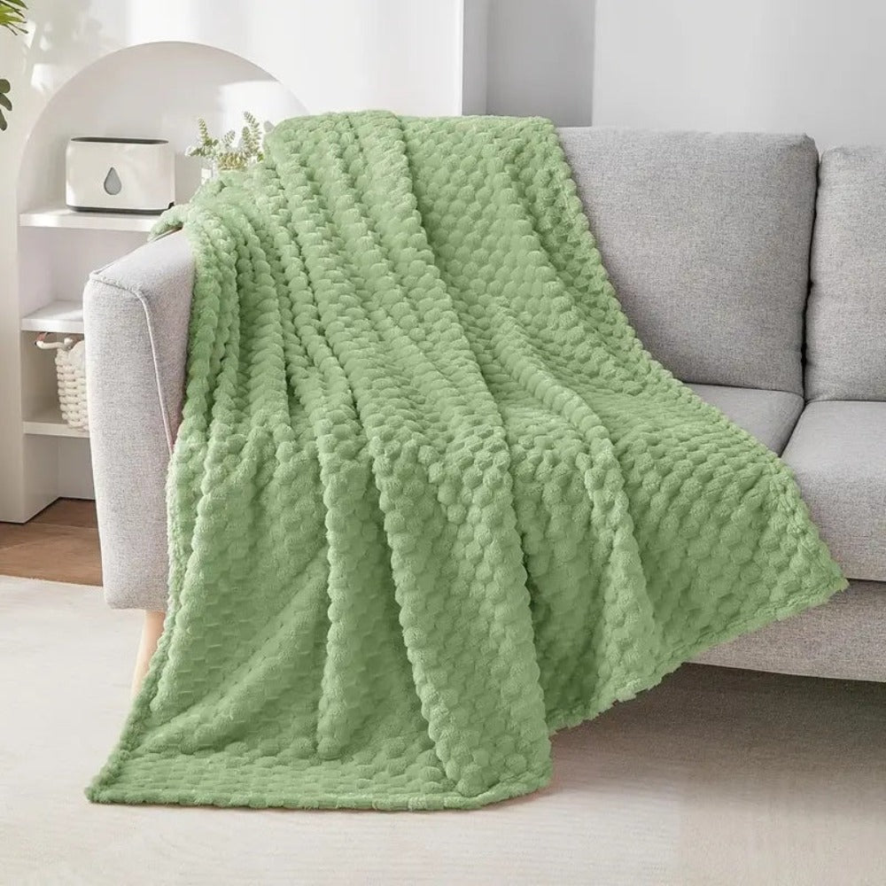 Checkered Patterned Throw Blanket – Soft and Cozy for All Seasons – Green