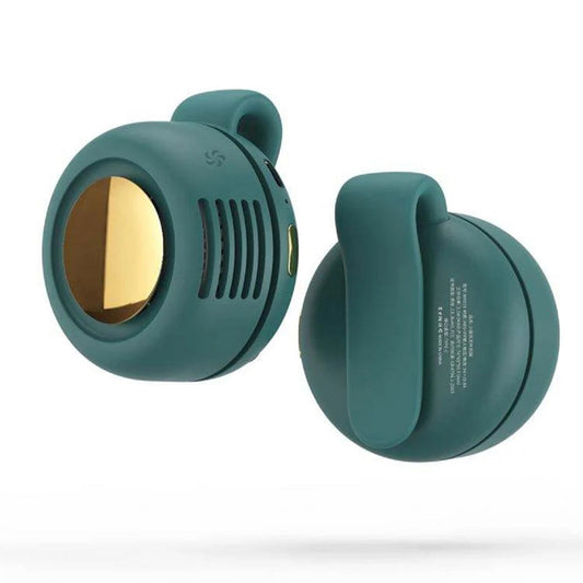 Mini Clip-On Bladeless Waist Fan - Quiet and Portable for Outdoor Use – Green