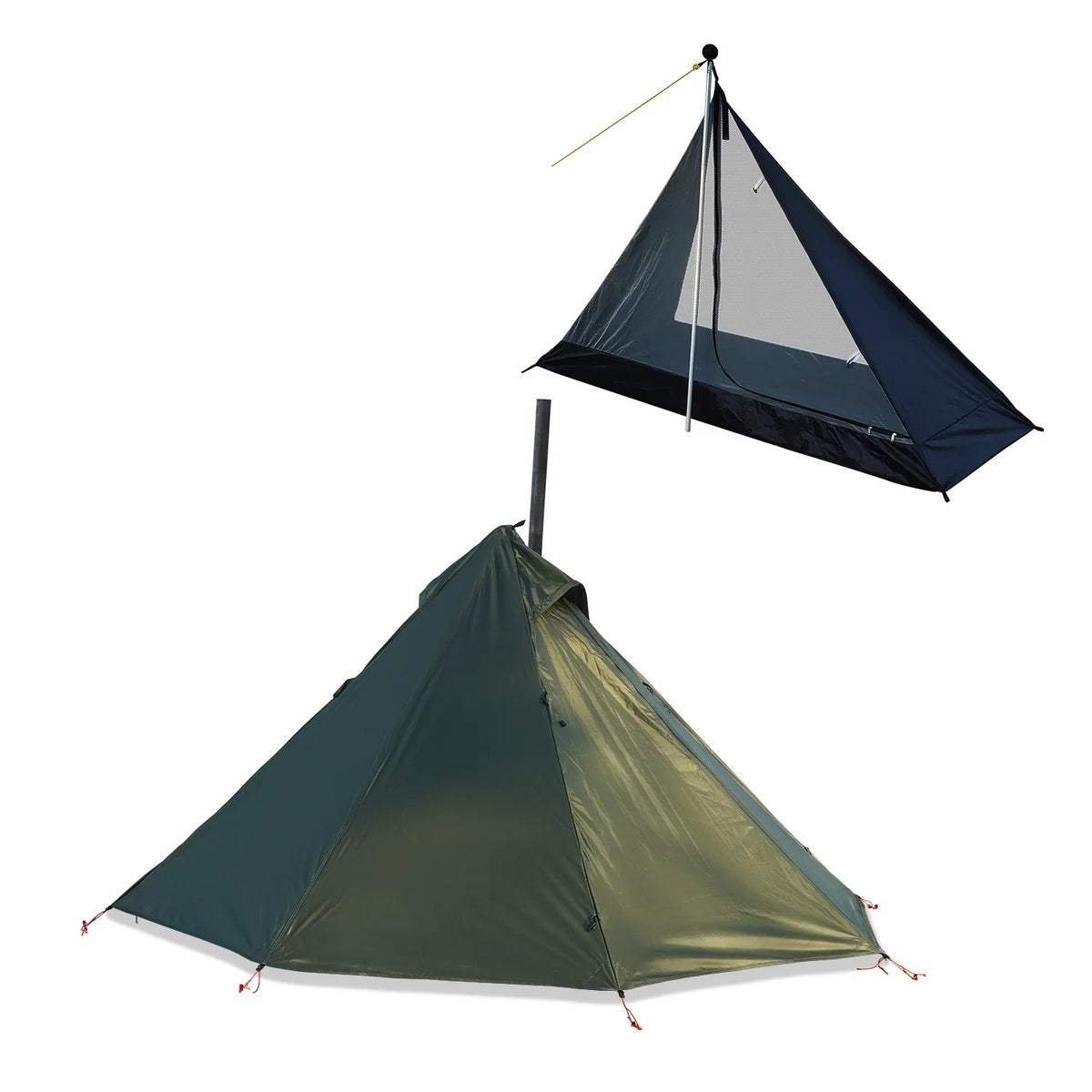 1-Person Tipi Shelter with Chimney Window - Ultralight Hot Tent