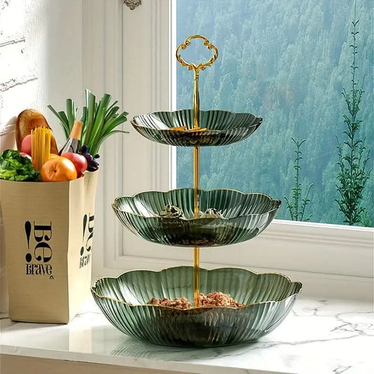 Modern 3-Tier Fruit Bowl Stand and Organizer
