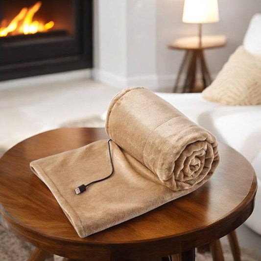 Portable Electric Heated Blanket – Adjustable Temperature – 39"x31 – Yellow