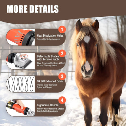 Horse Grooming Tool for Trimming and Shaping Mane and Tail