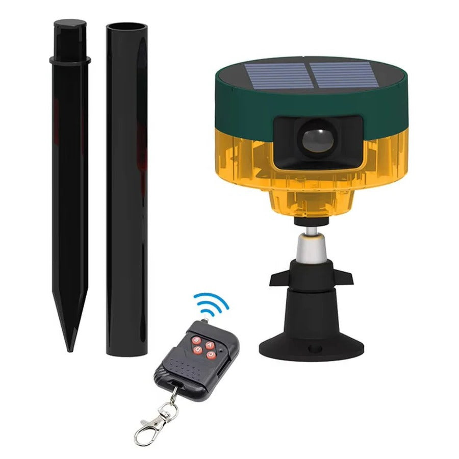 360-Degree Solar Animal Repeller for Birds, Pigeons, Boars, Rabbits, and Deer – Yellow