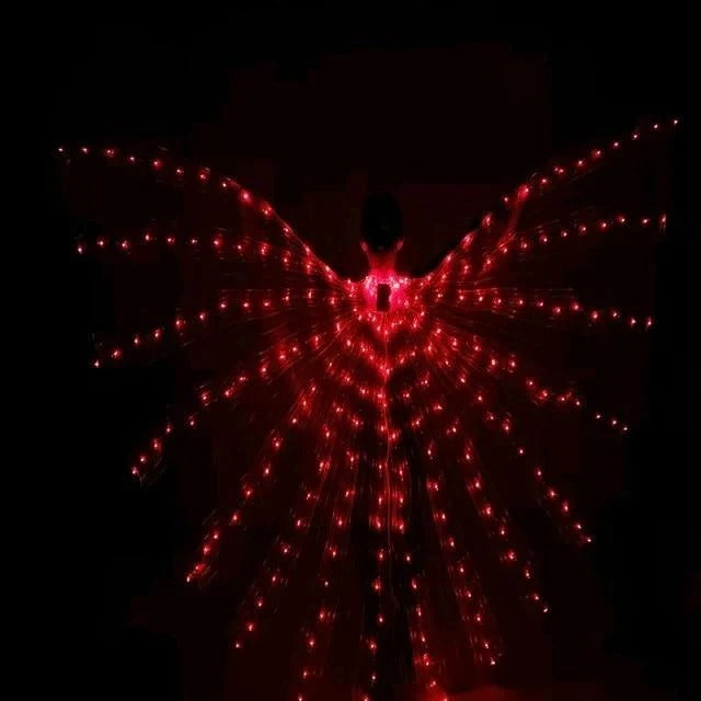 Fluorescent LED Butterfly Wings for Costumes and Dress-Up – Red