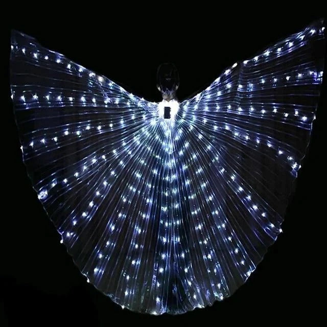 Fluorescent LED Butterfly Wings for Costumes and Dress-Up – White