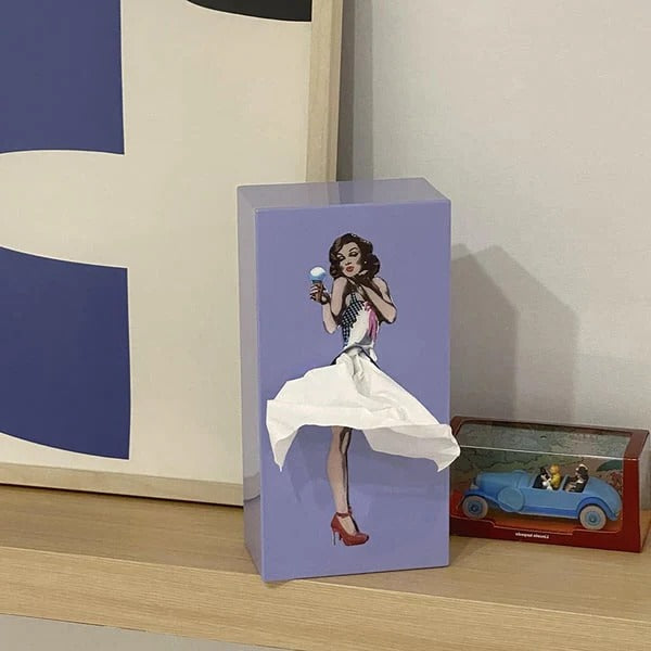 Flying Skirt Tissue Holder for Home Decor – Purple