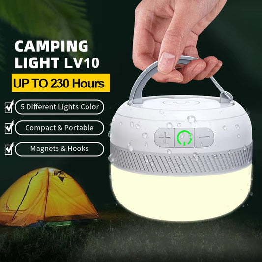 Rechargeable Camping Lantern with 5200mAh Battery – Multi-Color Light