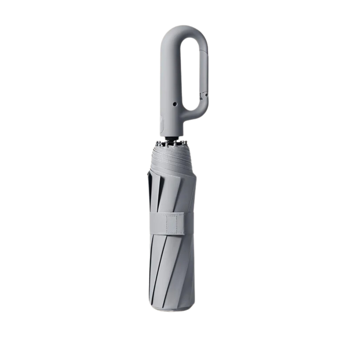 Automatic Folding Umbrella with Large Buckle Handle – Wind-Resistant & Compact – Light Grey