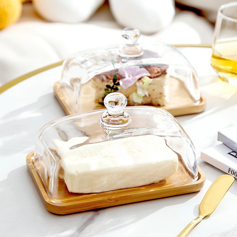 Wood and Glass Butter Dish – Stylish Addition for Kitchen and Dining