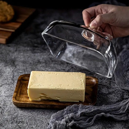 Wood and Glass Butter Dish – Stylish Addition for Kitchen and Dining