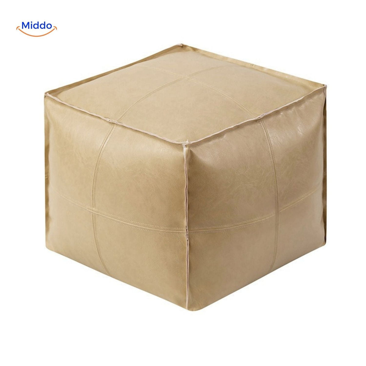 Eco-Friendly Tatami Pouf Cushion | Comfortable, Refilling for Optimal Seating – White Cream