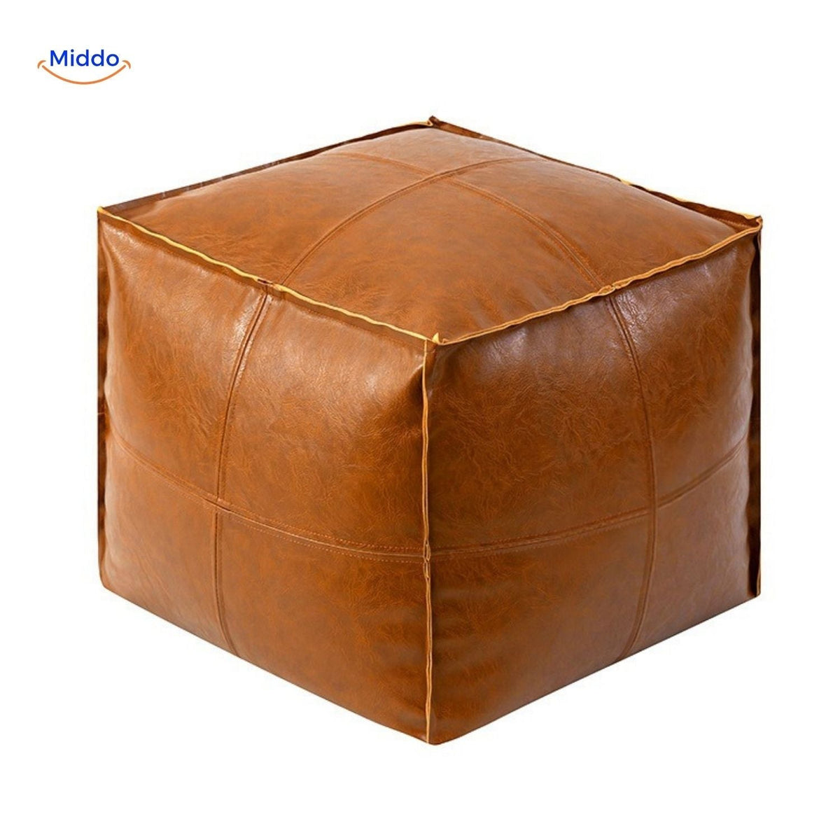 Eco-Friendly Tatami Pouf Cushion | Comfortable, Refilling for Optimal Seating – Orange