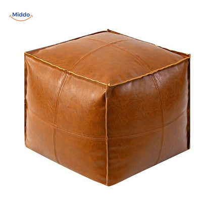 Eco-Friendly Tatami Pouf Cushion | Comfortable, Refilling for Optimal Seating – Orange