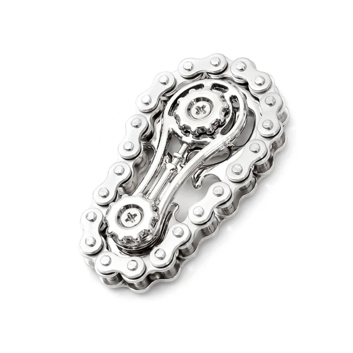 Fidget Spinner with Metal Sprockets - Stress Relief Toy for All Ages – Silver