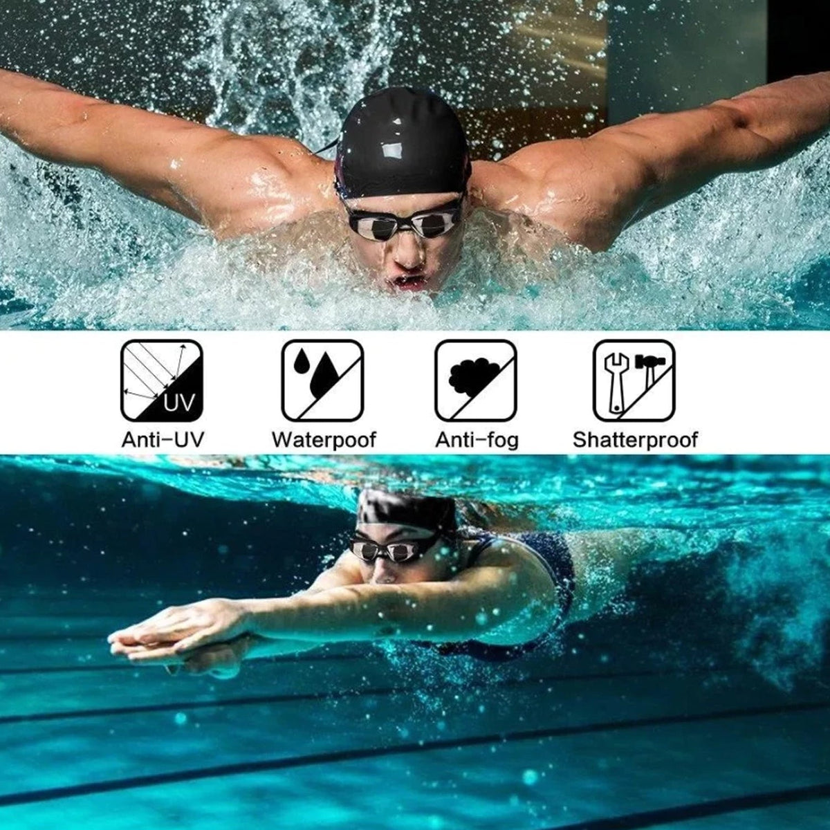 Professional Swimming Goggles with HD Anti-Fog Lenses