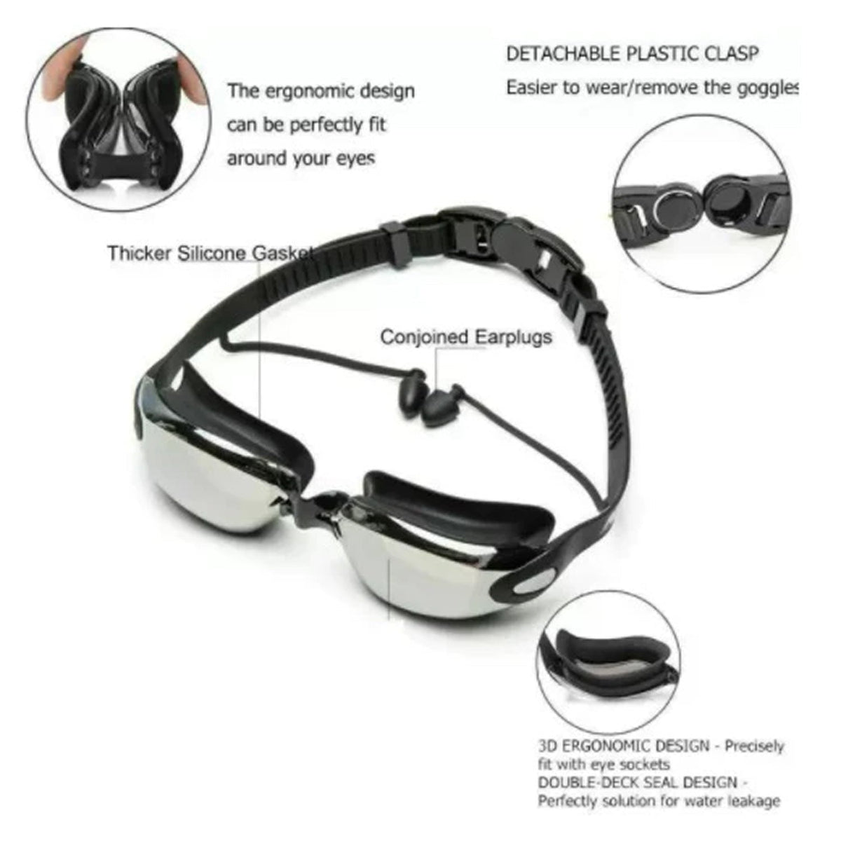 Professional Swimming Goggles with HD Anti-Fog Lenses