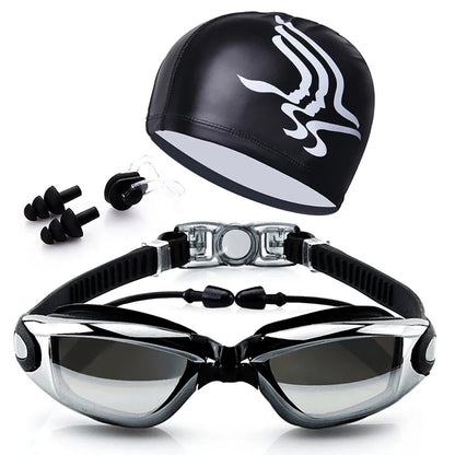 Professional Swimming Goggles with HD Anti-Fog Lenses – Black